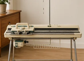 工業用ミシンの台と搬出経路を確認するイメージ