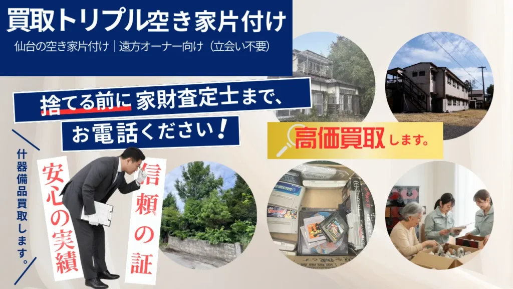 仙台の空き家片付け｜遠方オーナー向け（立会い不要）