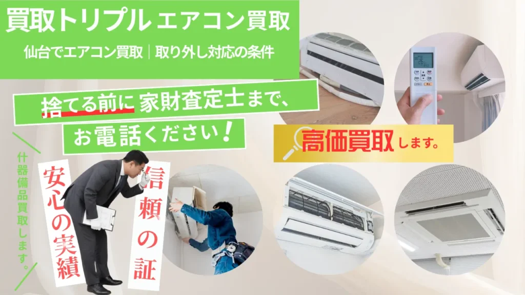 仙台でエアコン買取｜取り外し対応の条件