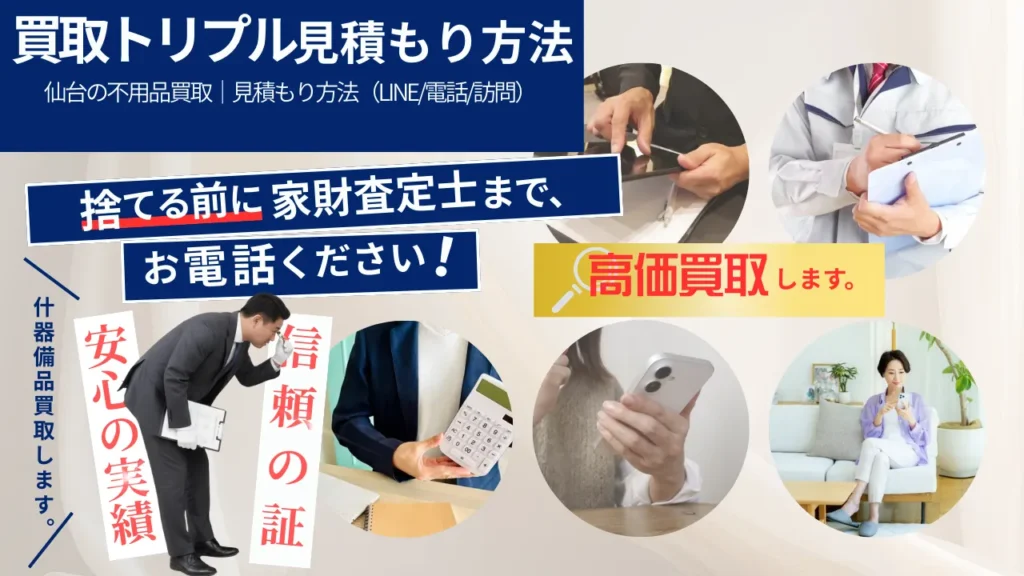 仙台の不用品買取｜見積もり方法（LINE/電話/訪問）