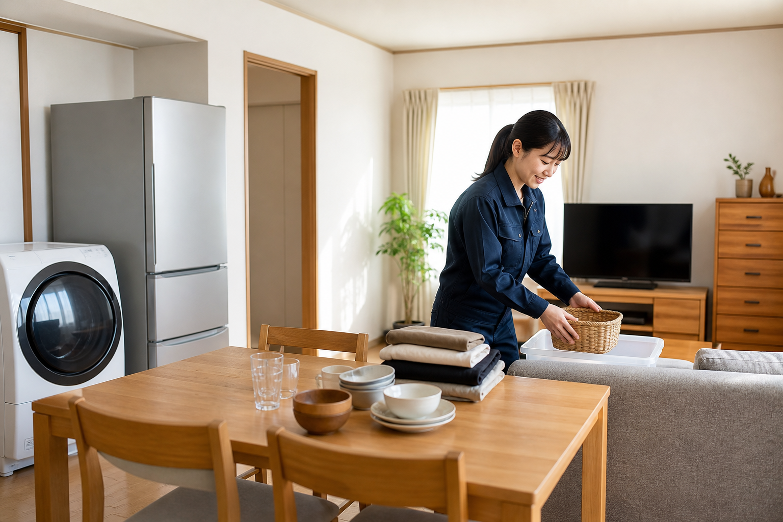 家具・家電・生活用品を整理するスタッフ