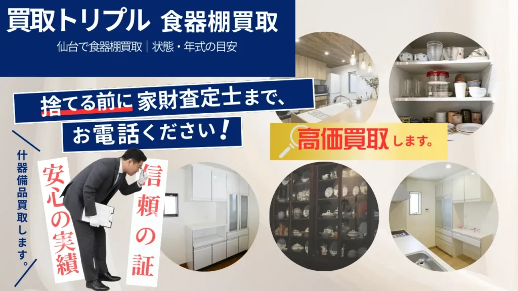 仙台で食器棚買取｜状態・年式の目安