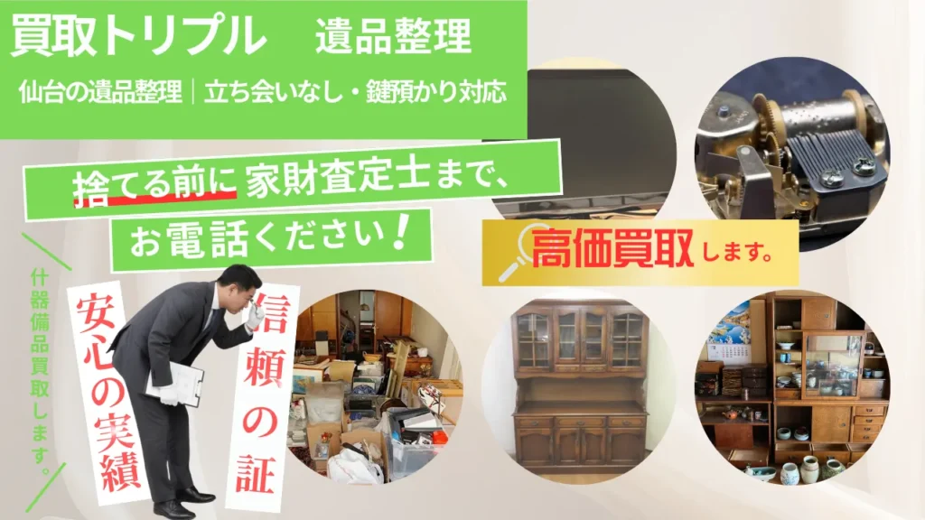 仙台の遺品整理｜立ち会いなし・鍵預かり対応