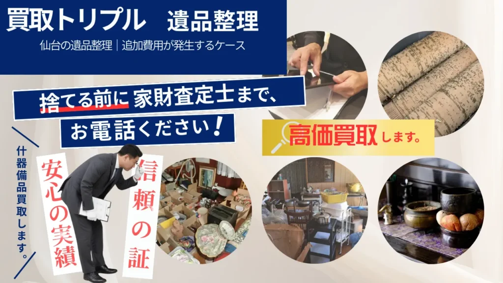 仙台の遺品整理｜追加費用が発生するケース